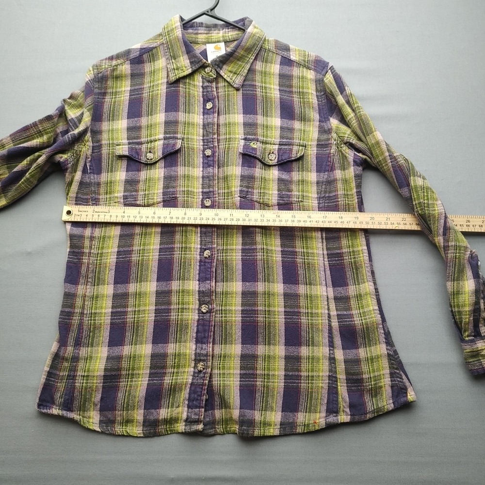 Carhartt For Women Multicolor Flannel‎ Button Up Shirt Size Medium - Picture 9 of 14